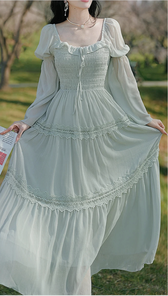 Sakura Matcha Fairycore Dress