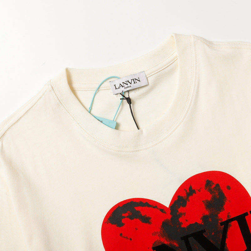 LANVIN Loving heart T-Shirt Apricot