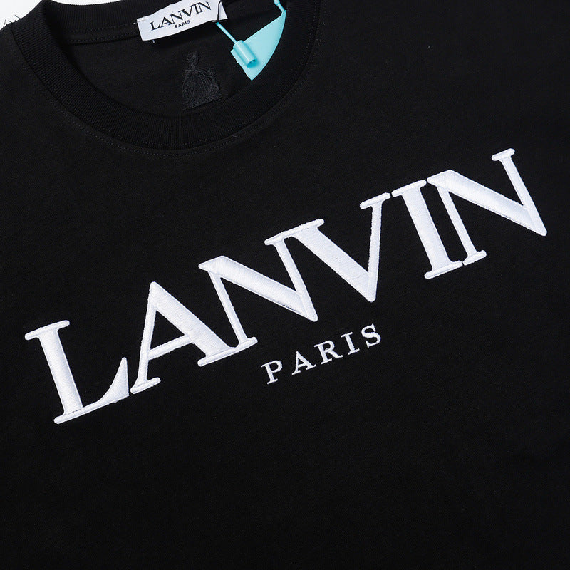 LANVIN Letter Embroidery T-Shirt