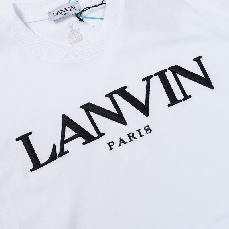 LANVIN Letter Embroidery T-Shirt