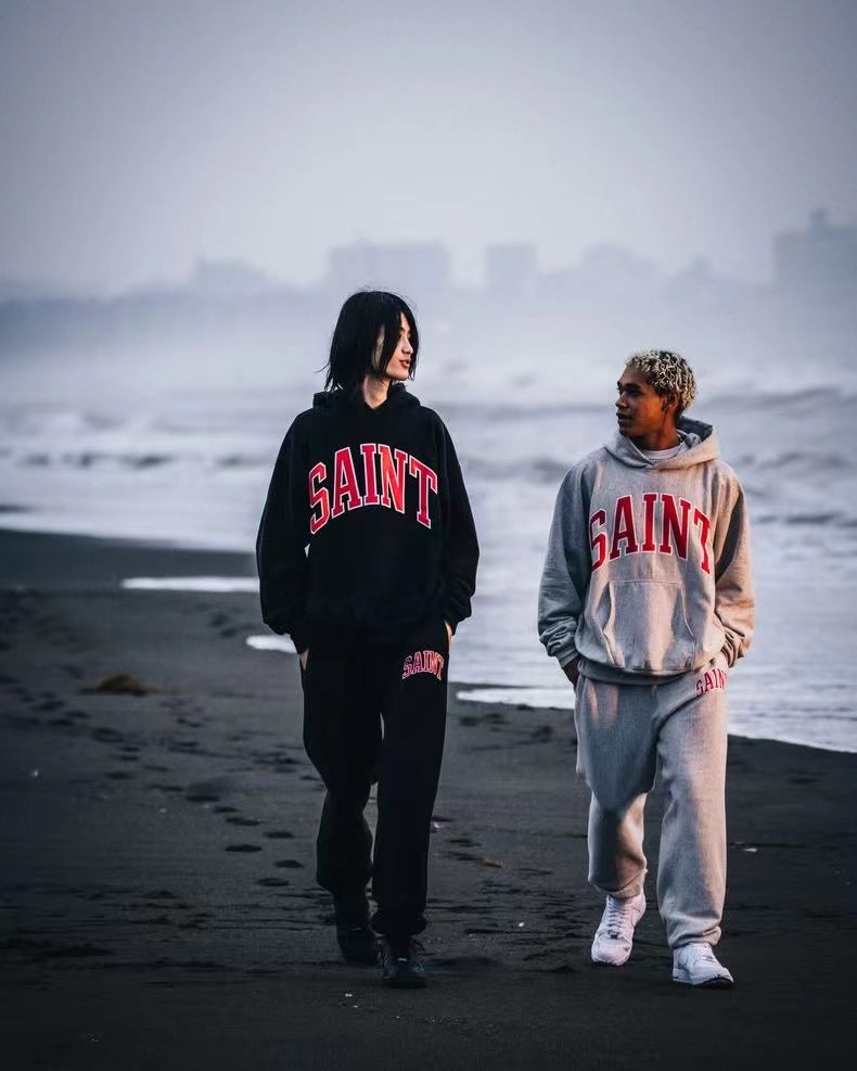 Saint Michael Logo-Print Cotton-Blend Jersey Hoodie