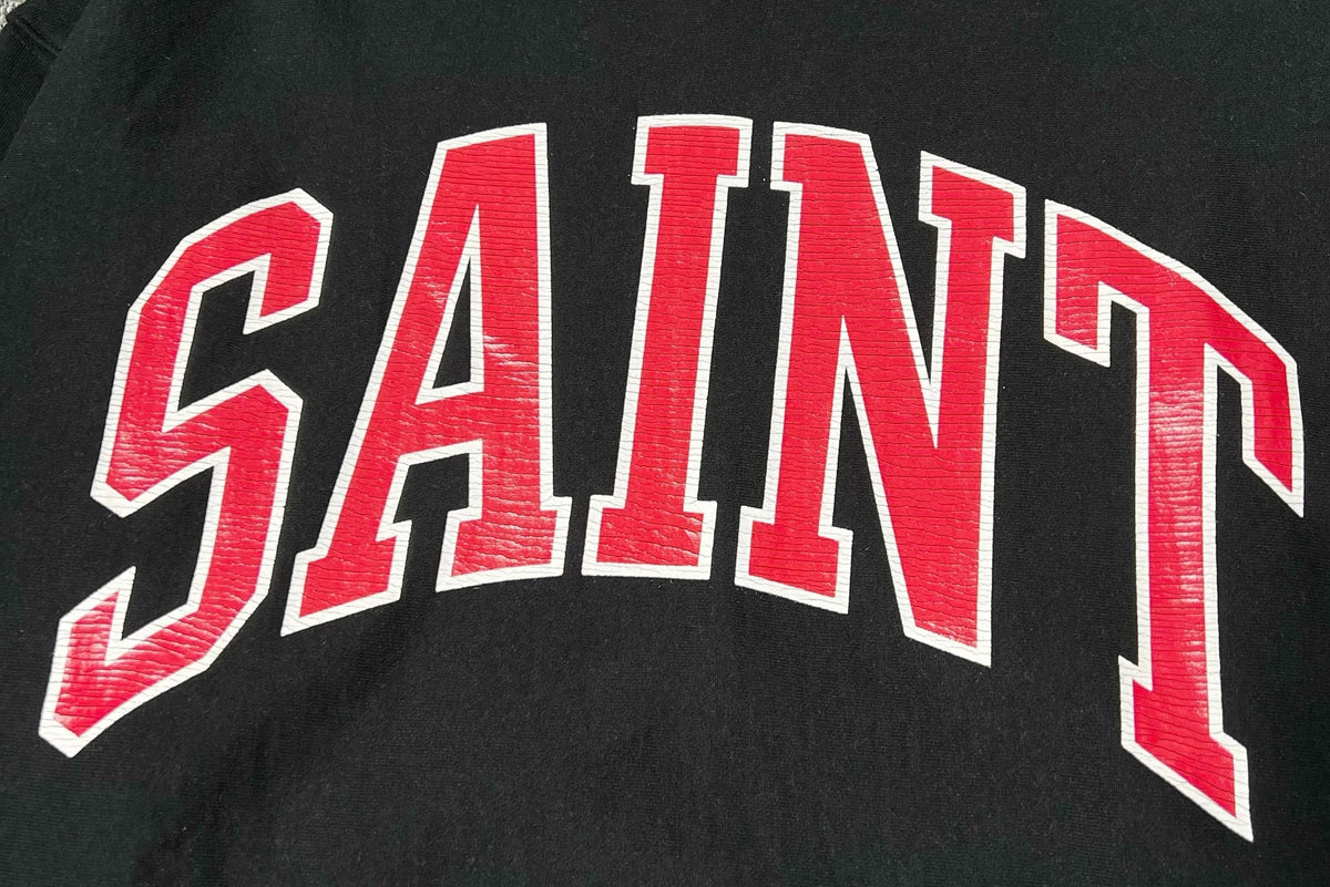 Saint Michael Logo-Print Cotton-Blend Jersey Hoodie