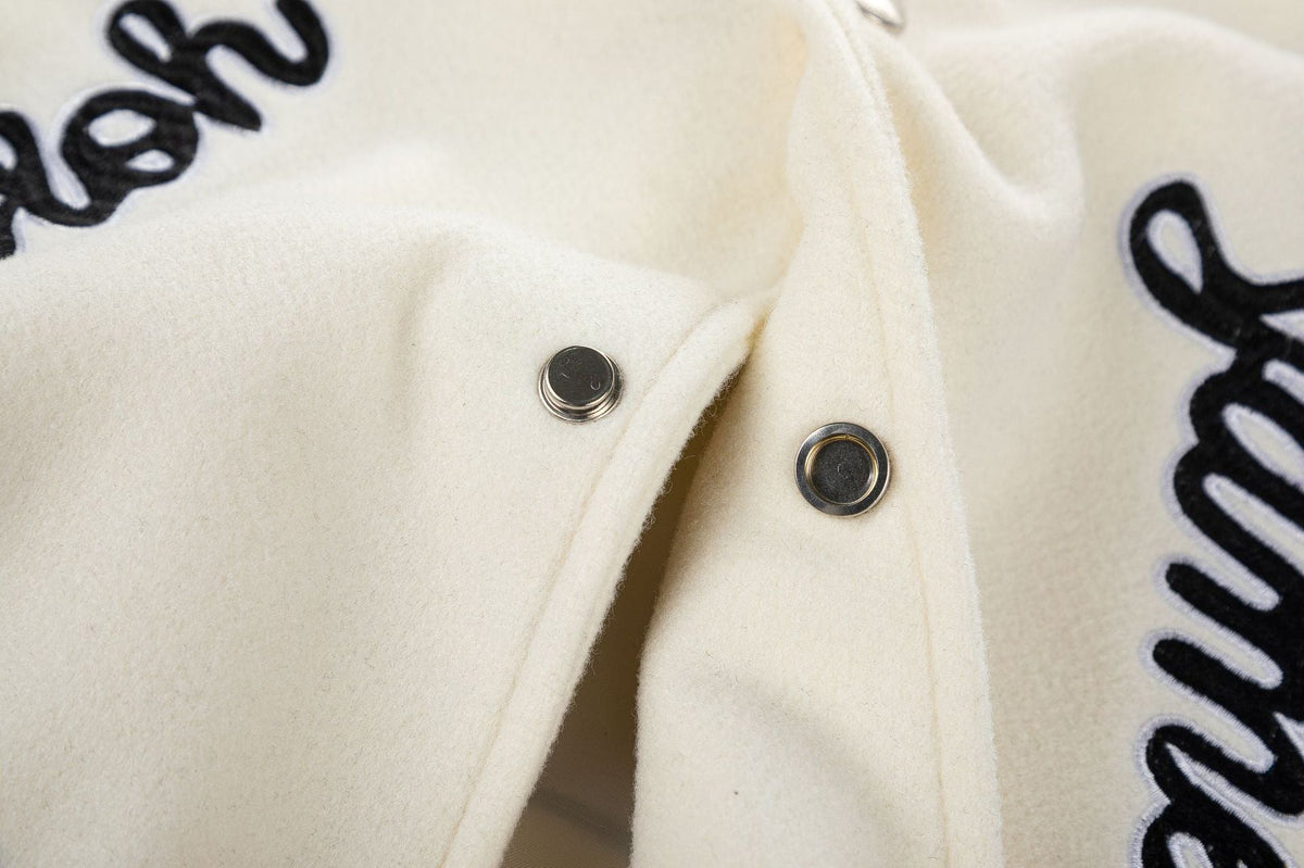OFF WHITE Cartoon Lion King Embroidered Wool Jacket