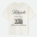 RHUDE Men's Natural Off- 'Heaven On Earth' T-Shirt