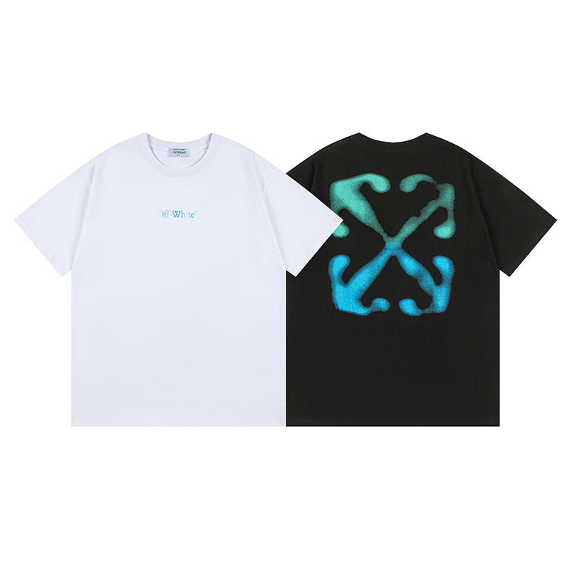 OFF WHITE Blue Arrow logo back T-Shirts