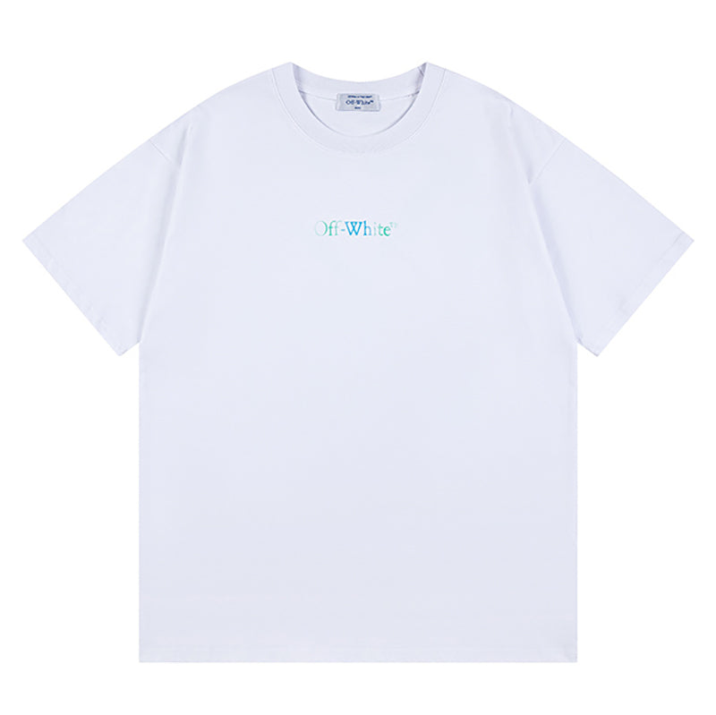 OFF WHITE Blue Arrow logo back T-Shirts