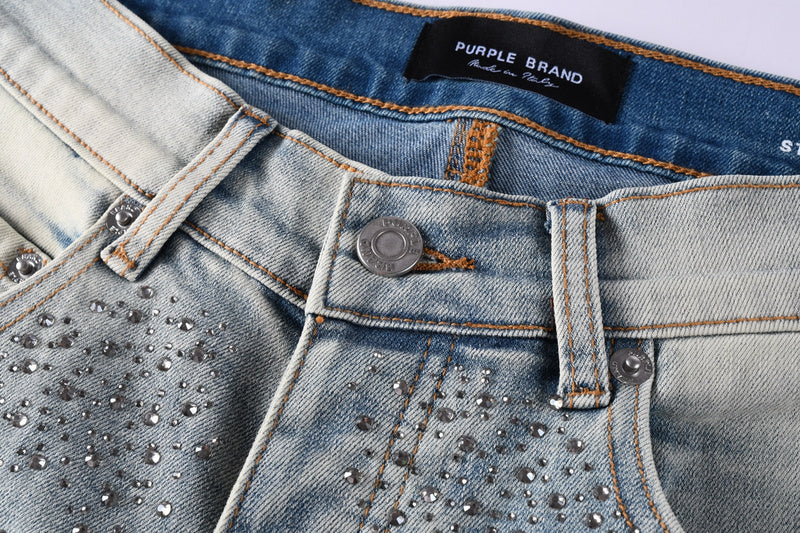 Purple Brand Crystal Diamond Jeans #9127