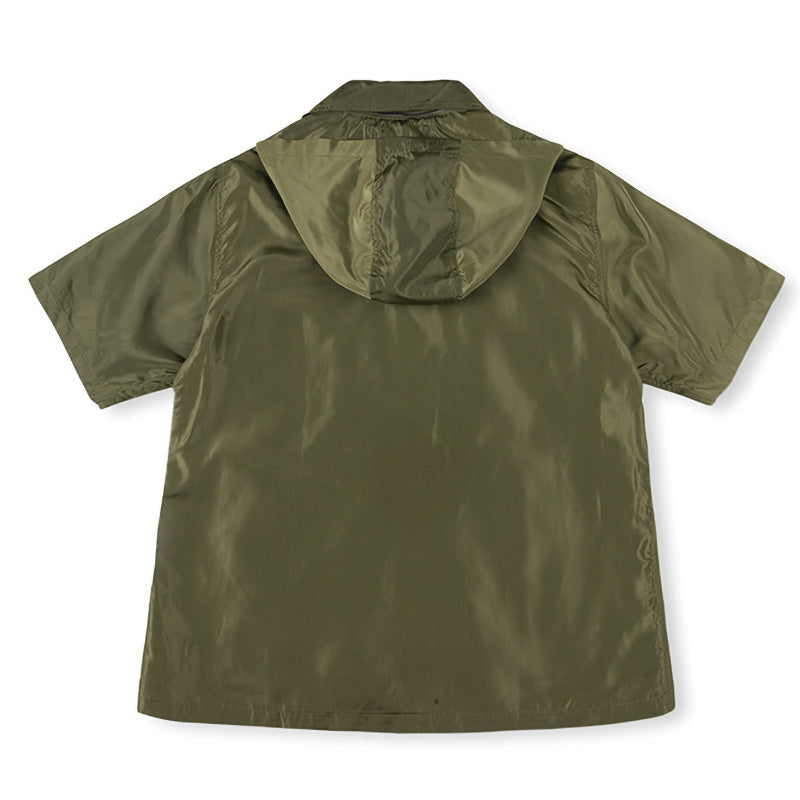 SAINT VANITY Embroidered Sporty Zipper Short-sleeved Jacket