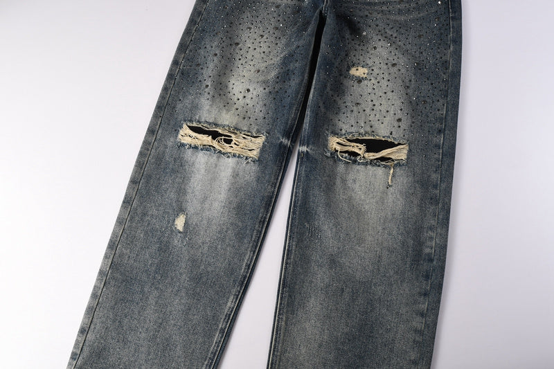 Purple Brand Crystal Diamond Jeans #9131