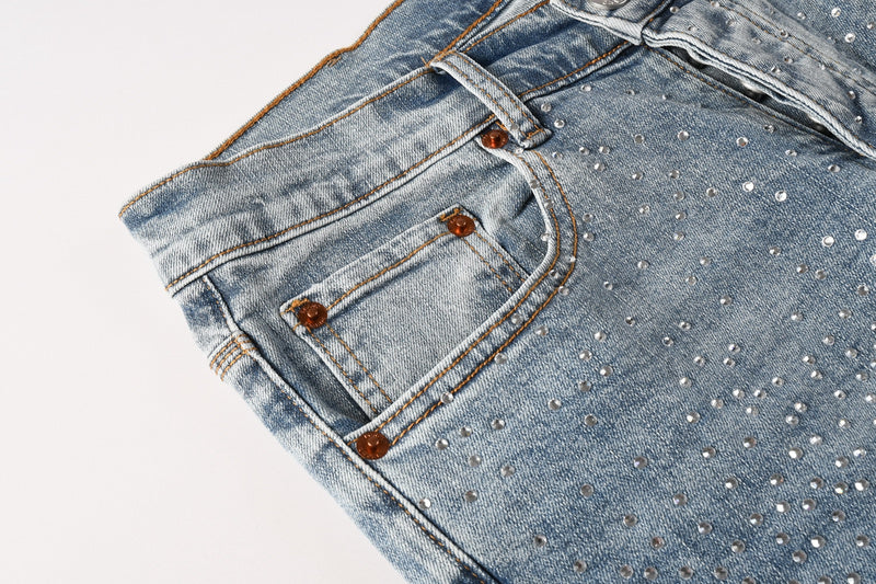 Purple Brand Crystal Diamond Jeans #9132