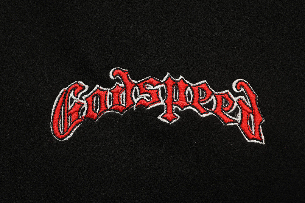 Godspeed Mankind Vs Ai Varsity Jacket Black/red