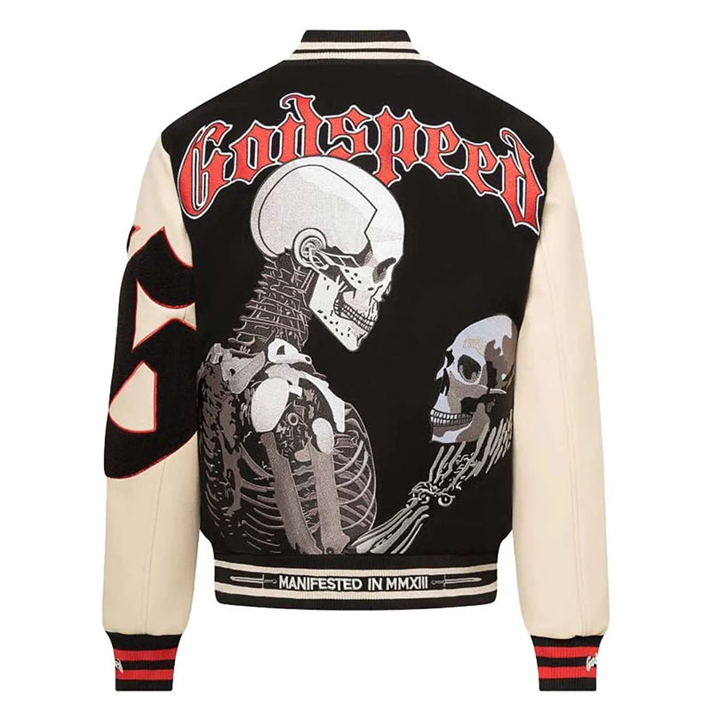 Godspeed Mankind Vs Ai Varsity Jacket Black/red