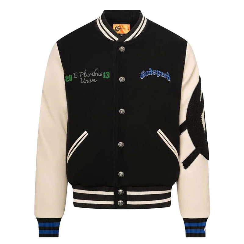Godspeed Mens F.T.D Wool Varsity Jacket Black/blue