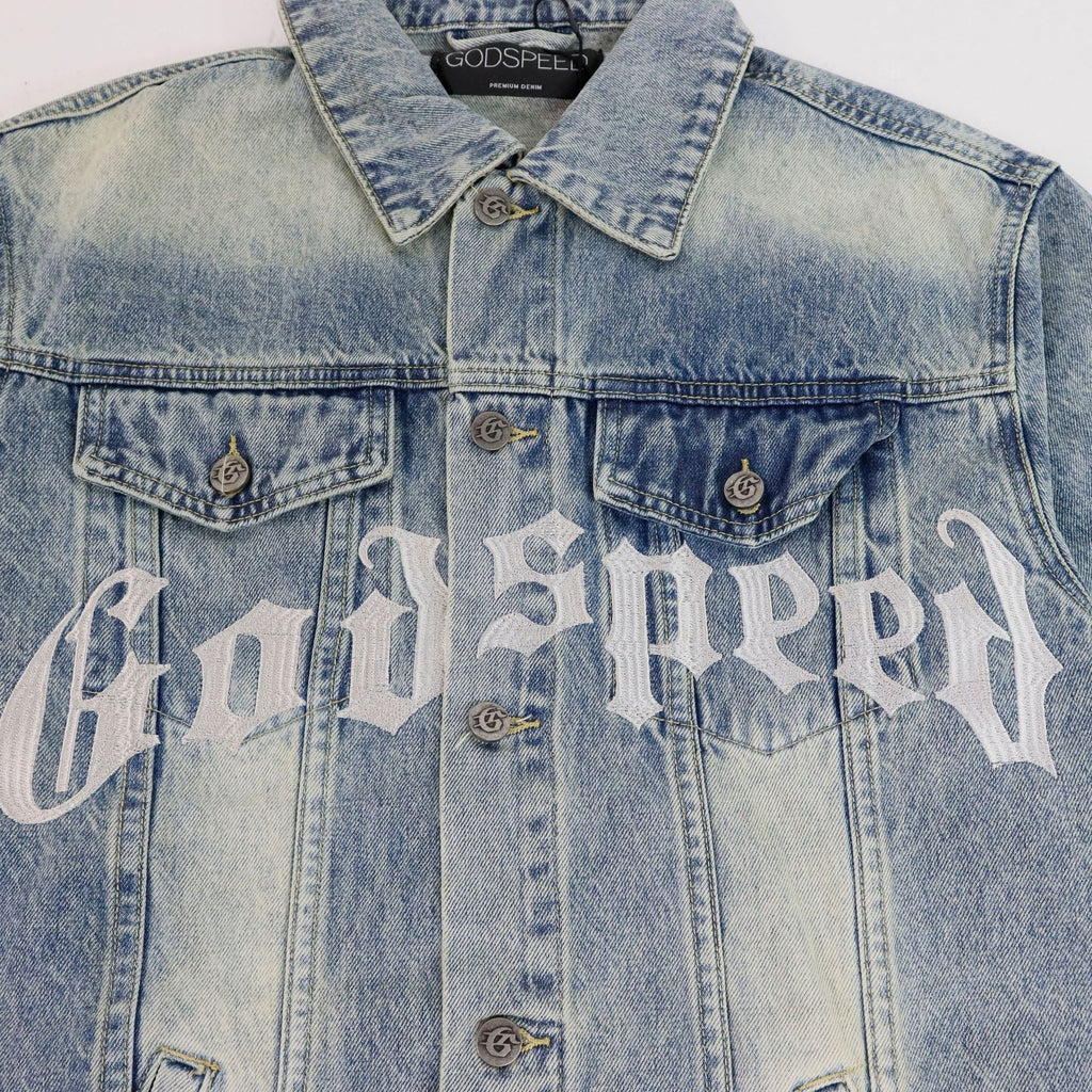 Godspeed  Embroidered Letter Denim Jacket