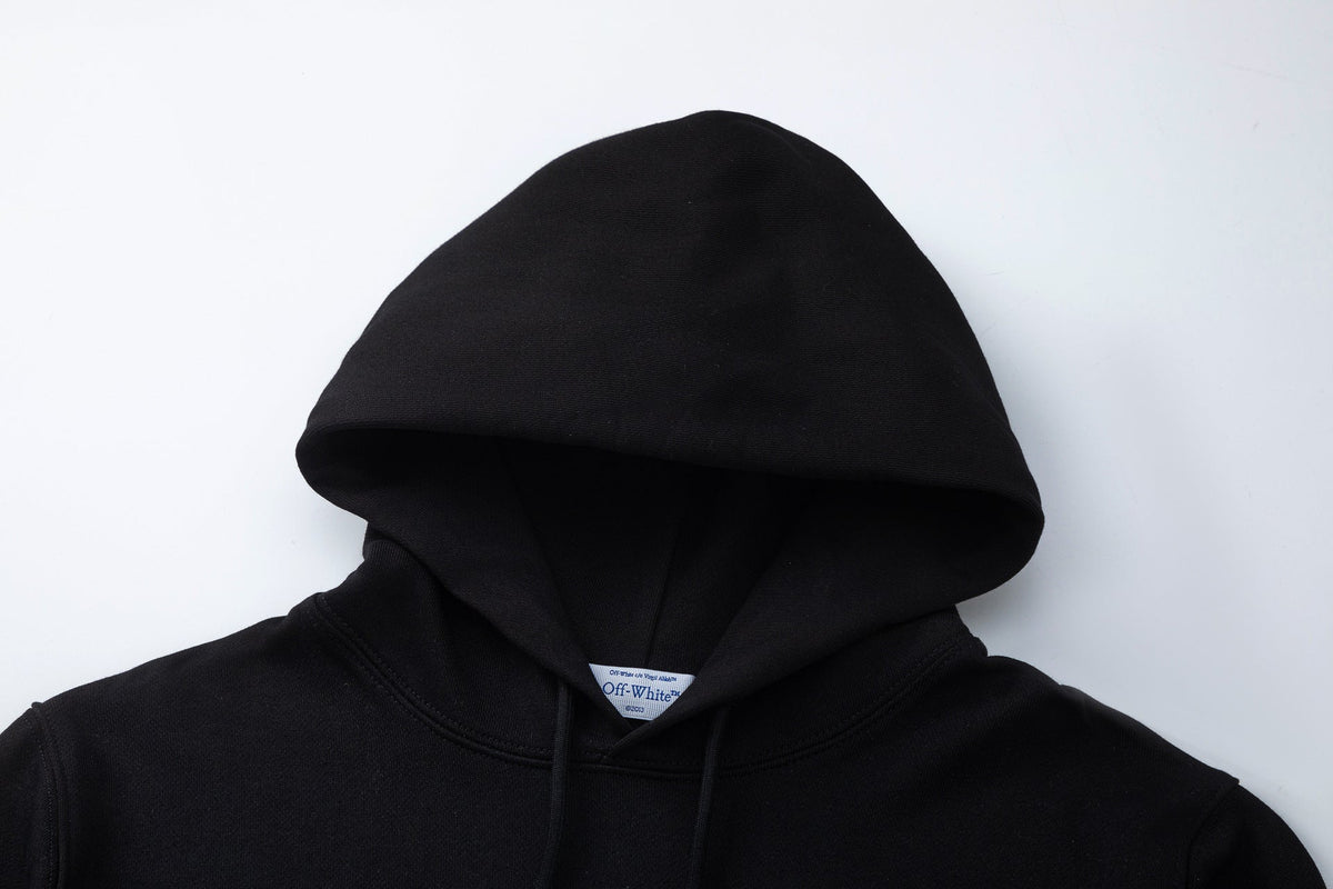 Off White Black Cotton Hoodie