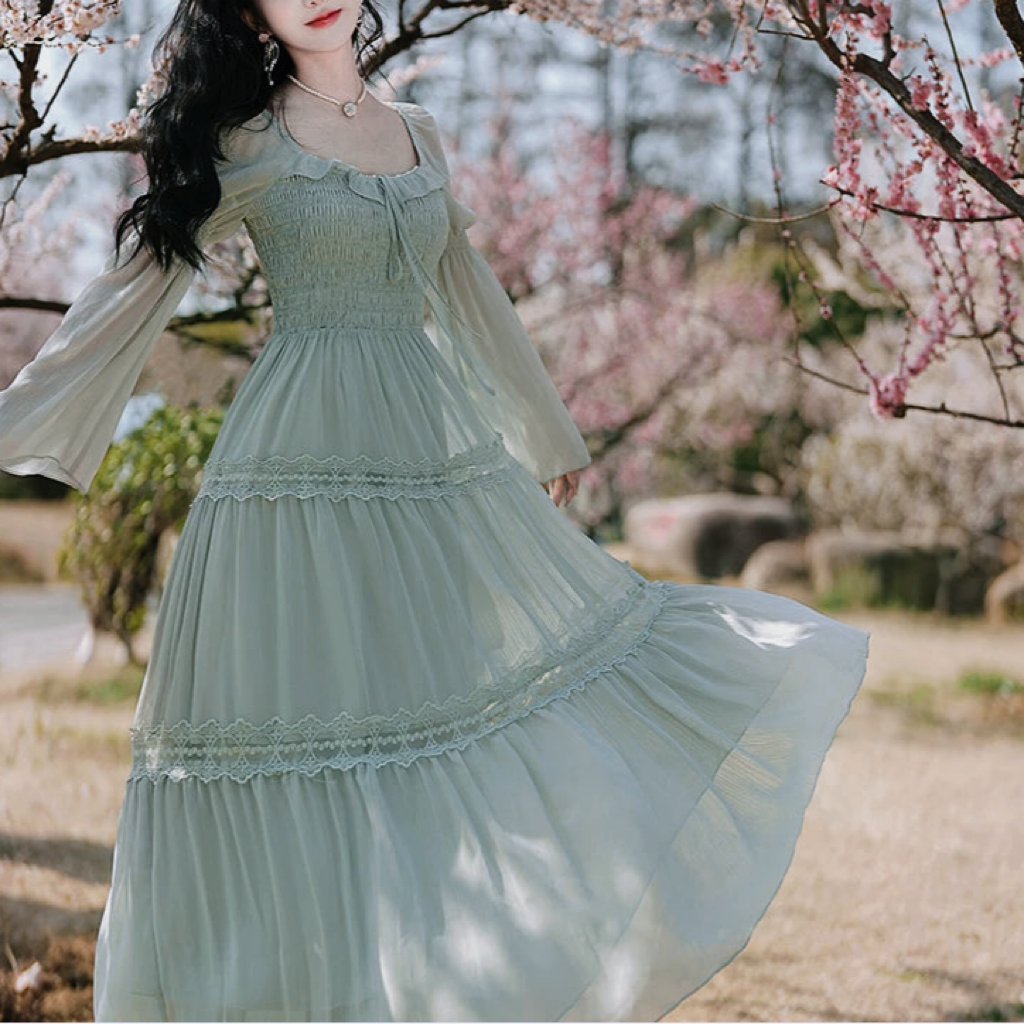 Sakura Matcha Fairycore Dress