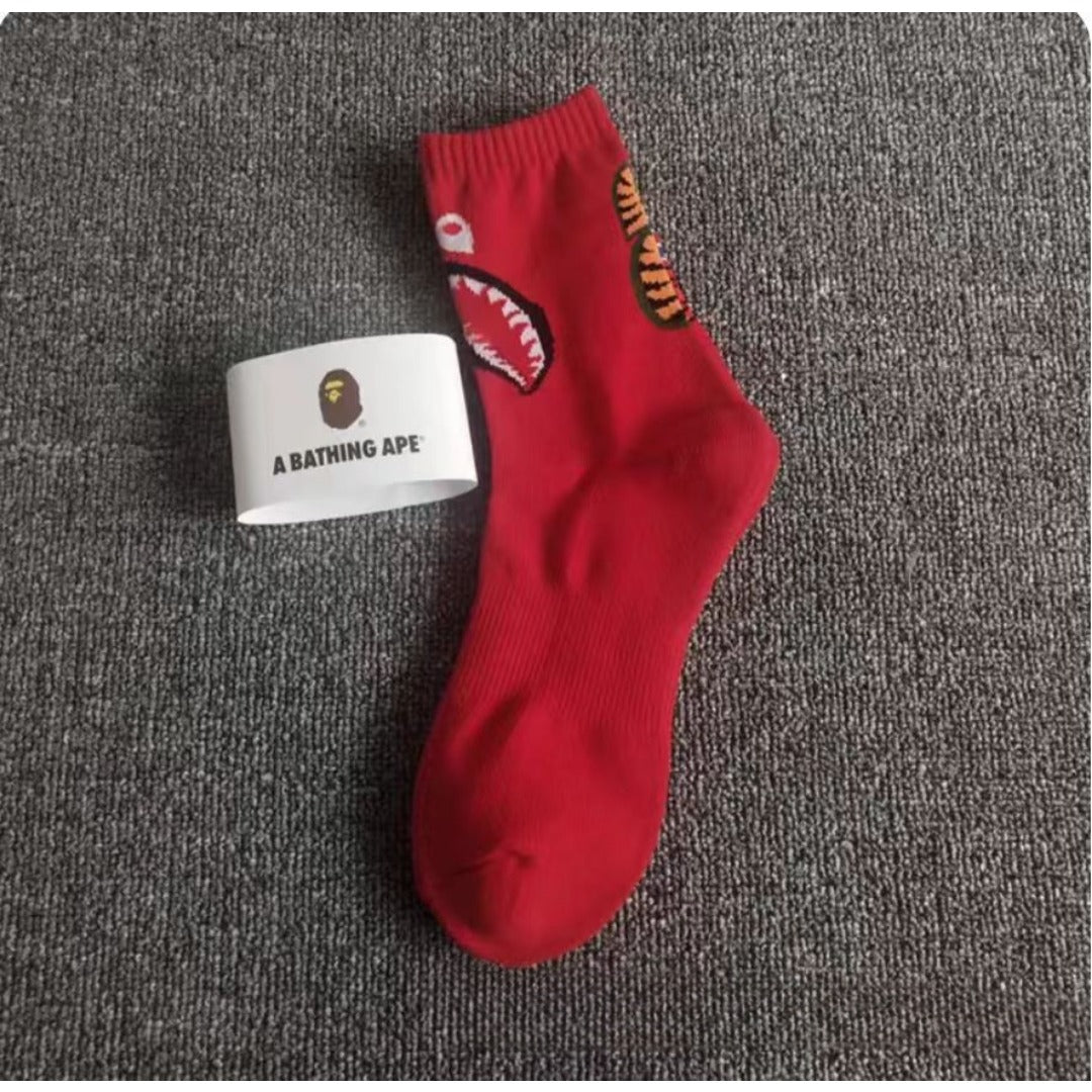 Bape Socks Men's and Women's Sports Socks with Towel Bottom