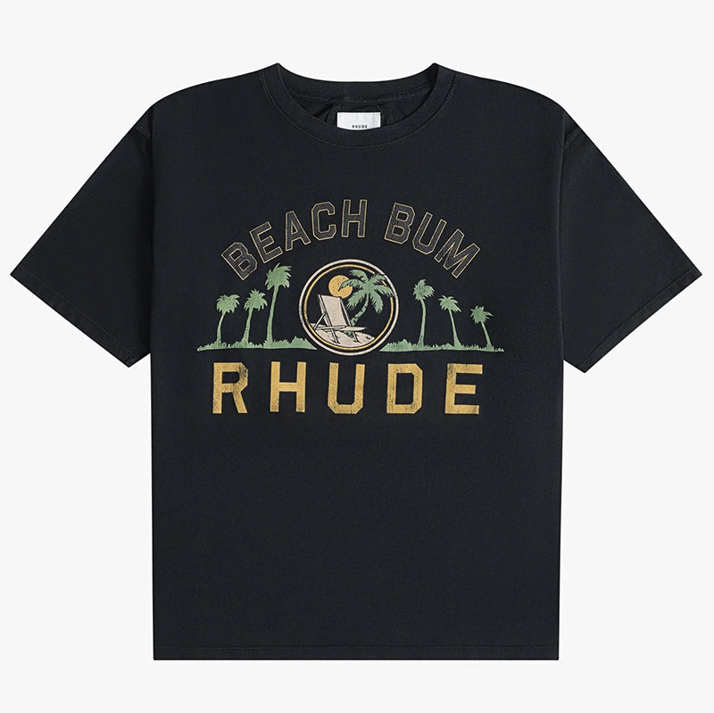 RHUDE Men's Black 'beach Bum' T-Shirt