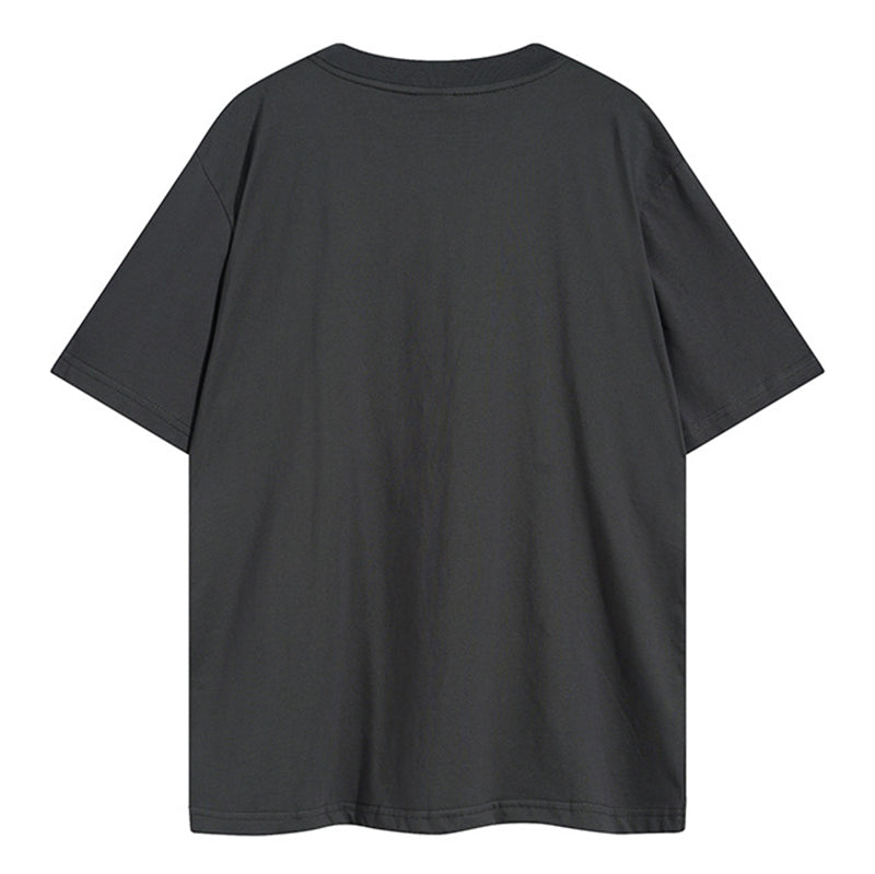 Sp5der Green Foam Printing High Weight T-Shirt Grey