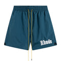 RHUDE embroidered tie elastic track shorts
