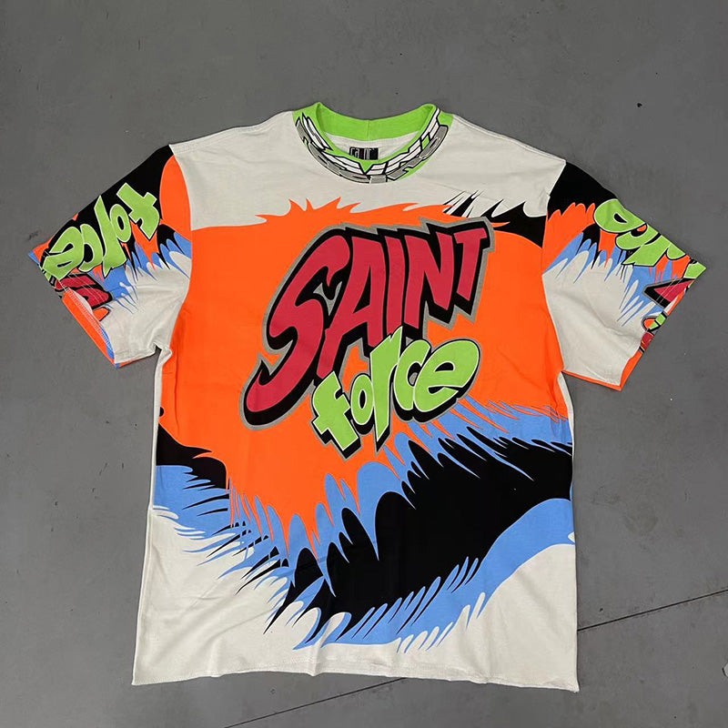 SAINT MICHAEL  Graphic-Print Cotton T-Shirt